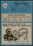 1964 Philadelphia #86  Pervis Atkins   Back Thumbnail