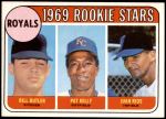 1969 Topps #619   -  Pat Kelly / Bill Butler / Juan Rios Royals Rookies Front Thumbnail
