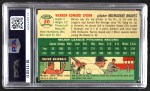 1954 Topps #20 WHT Warren Spahn Back Thumbnail