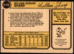1974 O-Pee-Chee #519  Bill Sharp  Back Thumbnail