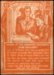 1957 Topps Isolation Booth #57   Greatest Non-Stop Distance Ever Walked Back Thumbnail