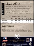 2008 Upper Deck Yankee Stadium Legacy #3400  Roger Maris  Back Thumbnail