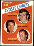 1971 Topps #151   -  Bill Melchionni / Charlie Scott / Mack Calvin ABA Assists Leaders Front Thumbnail