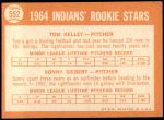 1964 Topps #552   -  Sonny Siebert / Tom Kelley Indians Rookies Back Thumbnail