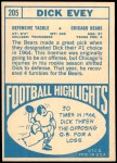 1968 Topps #205  Dick Evey  Back Thumbnail