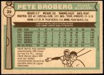 1976 O-Pee-Chee #39  Pete Broberg  Back Thumbnail