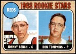 1968 Topps #247 - Johnny Bench / Ron Tompkins Reds Rookies Front Thumbnail