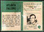 1966 Philadelphia #1   Falcons Logo Back Thumbnail