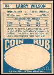 1968 Topps #164  Larry Wilson  Back Thumbnail