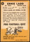 1967 Topps #58  Ernie Ladd  Back Thumbnail