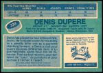 1976 O-Pee-Chee NHL #334  Denis Dupere  Back Thumbnail