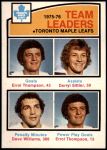 1976 O-Pee-Chee NHL #394   -  Errol Thompson / Darryl Sittler / Tiger Williams Maple Leafs Leaders Front Thumbnail