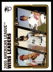 2005 Topps Update #138   -  Bartolo Colon / Jon Garland / Cliff Lee AL Pitching Leaders Front Thumbnail