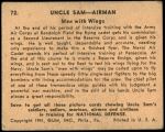 1941 Uncle Sam #72   Men With Wings Back Thumbnail