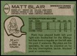 1978 Topps #469  Matt Blair  Back Thumbnail