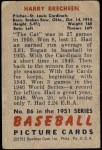 1951 Bowman #86  Harry Brecheen  Back Thumbnail