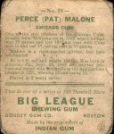 1933 Goudey #55  Pat Malone  Back Thumbnail