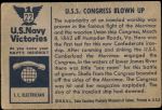 1954 Bowman U.S. Navy Victories #22   U.S.S. Congress Blown Up Back Thumbnail