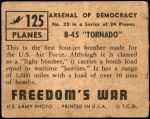 1950 Topps Freedoms War #125   B-45 Tornado Back Thumbnail