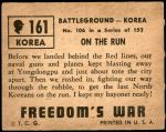 1950 Topps Freedoms War #161   On the Run Back Thumbnail