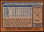 1978 Topps #409  Ron Schueler  Back Thumbnail