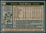 1980 Topps #513  Tom Dixon  Back Thumbnail