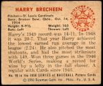 1950 Bowman #90  Harry Brecheen  Back Thumbnail