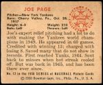 1950 Bowman #12  Joe Page  Back Thumbnail