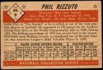 1953 Bowman #9  Phil Rizzuto  Back Thumbnail