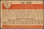 1953 Bowman #72  Ted Gray  Back Thumbnail