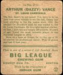 1933 Goudey #2  Dazzy Vance  Back Thumbnail