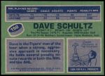 1976 Topps #150  Dave Schultz  Back Thumbnail