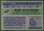1976 Topps #153  Bob Nystrom  Back Thumbnail