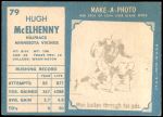 1961 Topps #79  Hugh McElhenny  Back Thumbnail