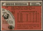 1980 Topps #518  Gregg Bingham  Back Thumbnail
