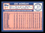 1984 Topps Traded #82  Joe Morgan  Back Thumbnail