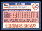 1984 Topps Traded #100  Jose Rijo  Back Thumbnail