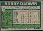 1977 Topps #617  Bobby Darwin  Back Thumbnail