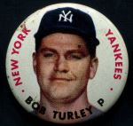 1956 Topps Pins  Bob Turley  Front Thumbnail