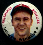 1956 Topps Pins  Herman Wehmeier  Front Thumbnail