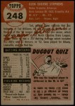 1953 Topps #248  Gene Stephens  Back Thumbnail