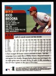 2000 Topps #273  Rico Brogna  Back Thumbnail
