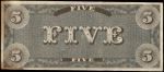 1962 Topps Civil War News Currency   $5 Serial #138590 Back Thumbnail