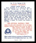 1949 Bowman REPRINT #72  Tommy Holmes  Back Thumbnail