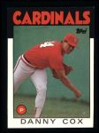 1986 Topps #294  Danny Cox  Front Thumbnail