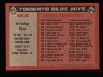 1986 Topps #471   -  Bobby Cox Blue Jays Team Checklist Back Thumbnail
