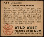 1949 Bowman Wild West #19 F  Citizens Rout Bandits Back Thumbnail