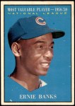 1961 Topps #485 - Ernie Banks Most Valuable Player Front Thumbnail