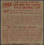 1955 Red Man #10 AL x Bob Porterfield  Back Thumbnail