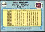 1982 Fleer #444  Phil Niekro  Back Thumbnail
